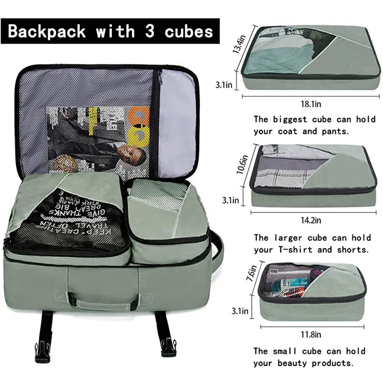 Flight Approved Weekender Bag 3 Cubes business travel services Laptop backpack bags with logo set backpack bag