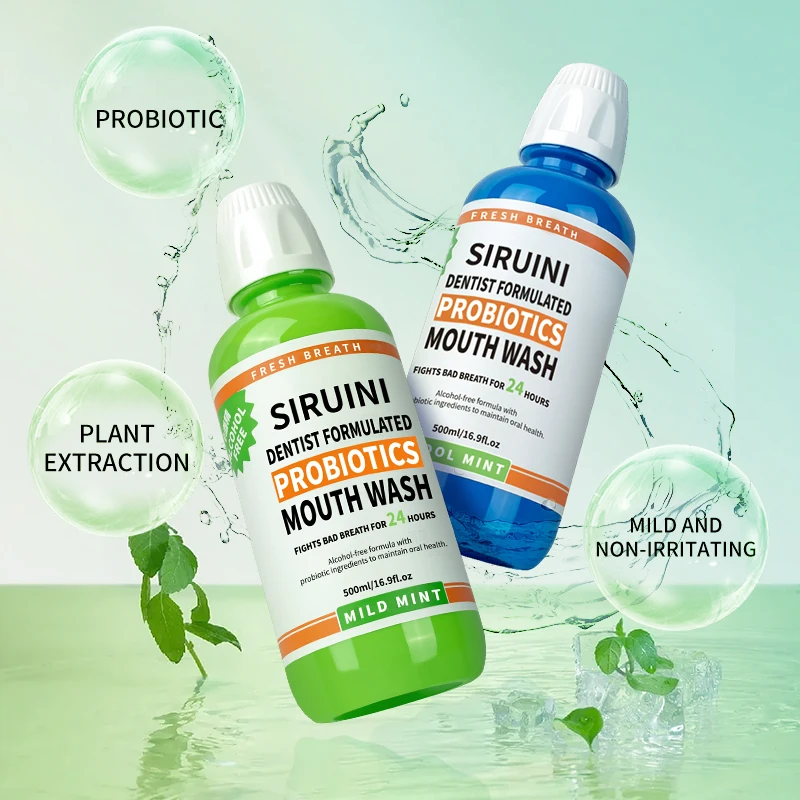 24 Hours Long Lasting Teeth Whitening Icy Mint Flavor Alcohol-Free Fresh Breath Mouthwash