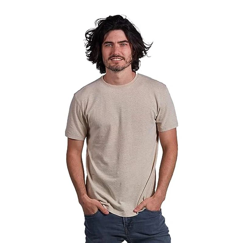 Eco Friendly Hemp Tee Custom Print T-Shirt Hemp Organic Cotton Sustainable basic T shirt For men Clothing Manufacturer