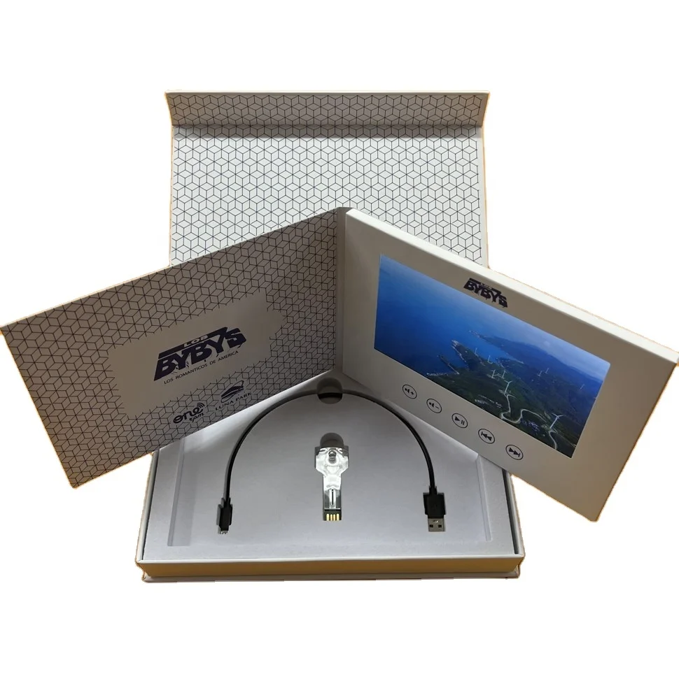 Paper Crafts Custom Cover Luxury Video Guest Book 4GB Memory for Invitation Clear lcd screen video book wedding