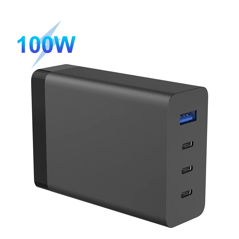 100W GaN Fast Charger USB Type C PD Charging 4 port wall Charger power adapter for Laptop MacBook Pro iPhone 13 Pro Dell XPS