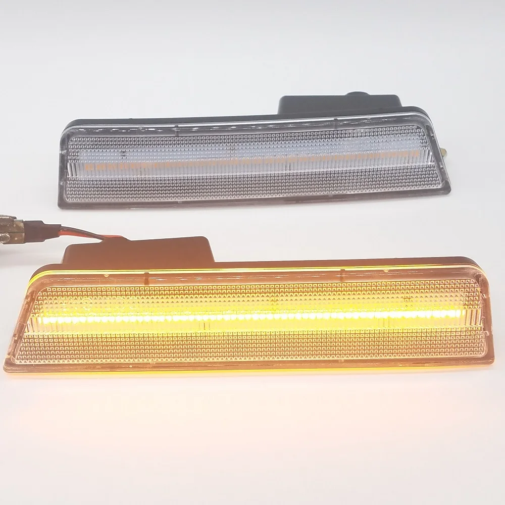 White Lens Yellow Color Front LED Side Marker Lamps  for Dodge Challenger 2008 2009 2010 2011 2012 2013 2014