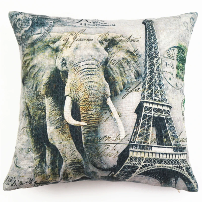 Modern square american style animal printing hotel cushion cover woven cushion case