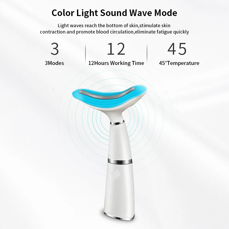 New Design Portable LED Photon Vibration Neck Care Wrinkle Removal Elimination Instrument
