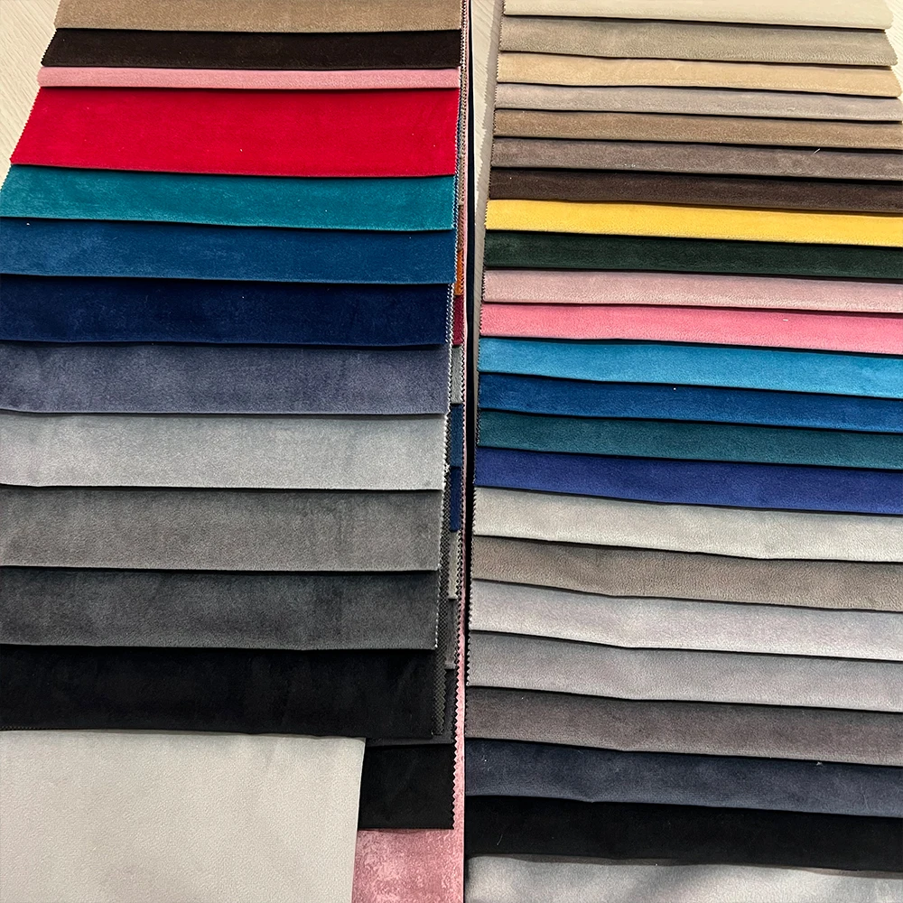 For Sofa Fabric High Quality Holland Velvet Face with Nonwoven or Fleece Backing Plain Multi Color Sofa Fabric