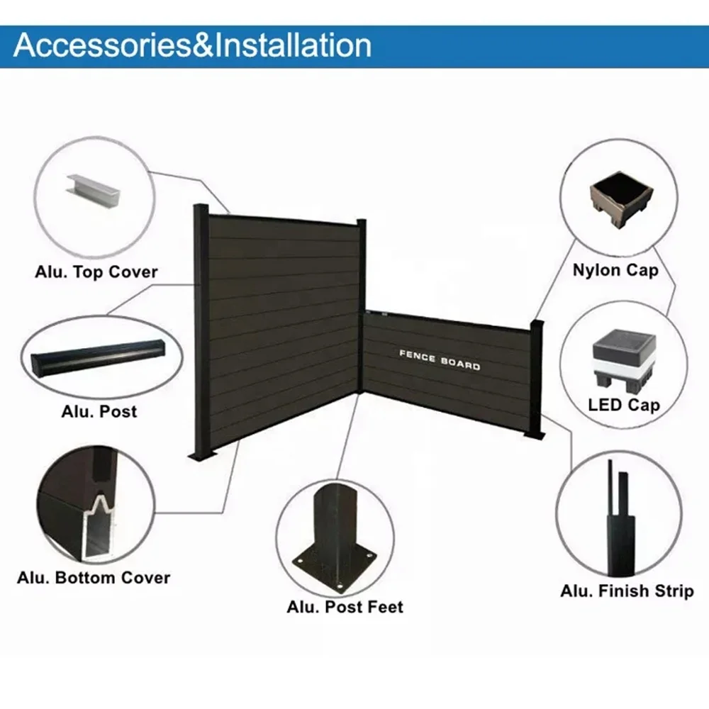 Customized Garden Composite Fencing Designs 6x8 Ft Wpc Fence Panels Panels And Post