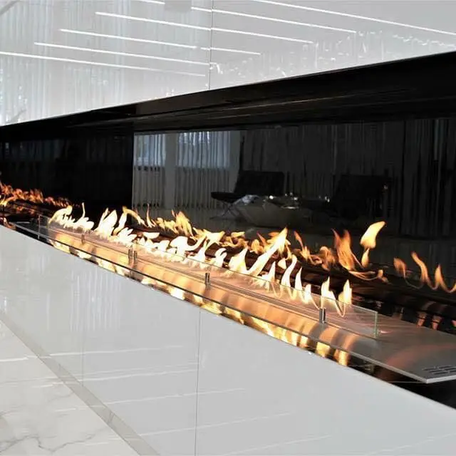 New Style Indoor Bio Ethanol Fireplace Stoves 2400 mm Insert Smart Bio Ethanol Electric Fireplace Eco-friendly Modern Apartment