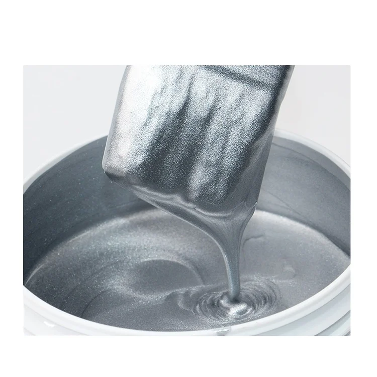 
Liquid Metallic Texture Spray Paint Waterproof & Strong Adhesion Silver Color Roller Liquid Viscous Paint Metallic Paint 