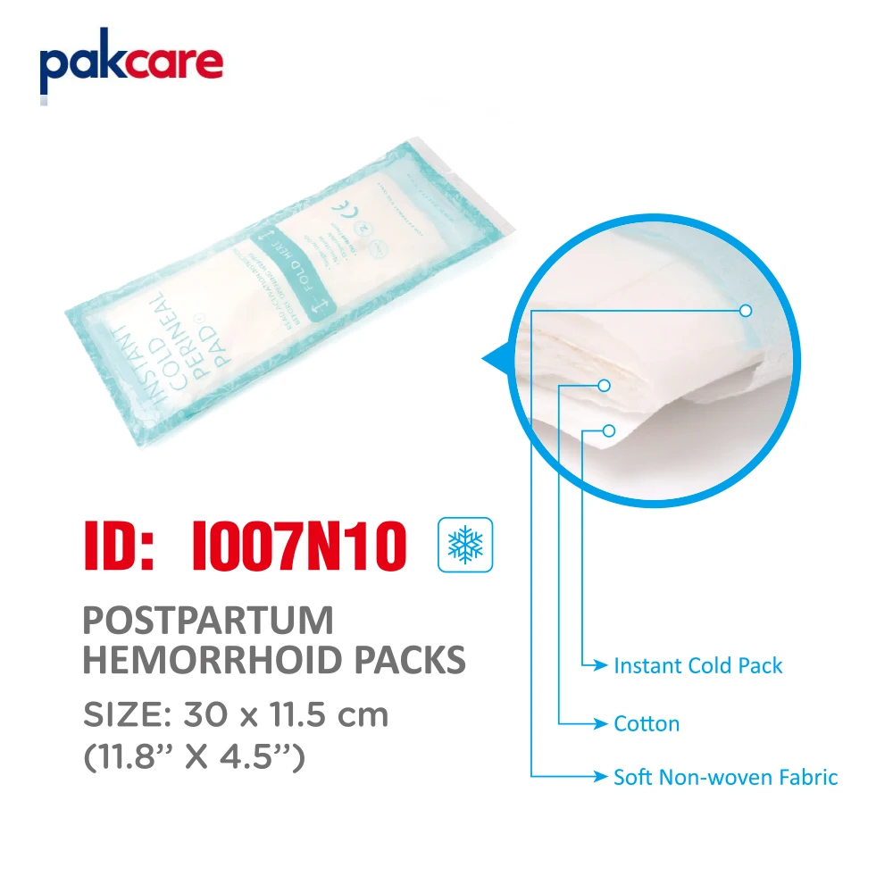 Instant Perineal ice Pack for Postpartum with Adhesive Strip