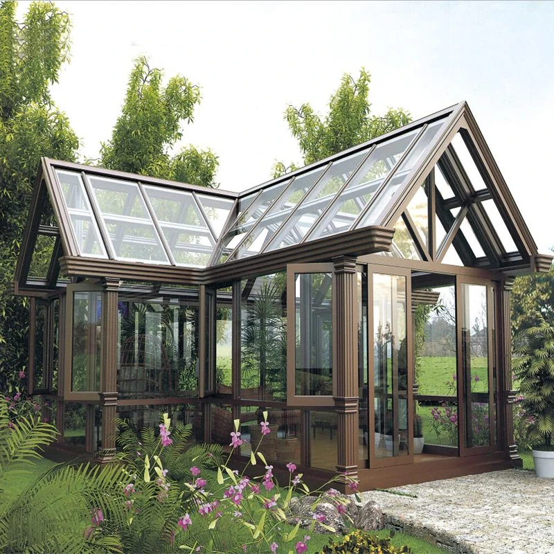 With free sample Orangerie Greenhouse Solarium Conservatory Prefab Free Standing Sunroom
