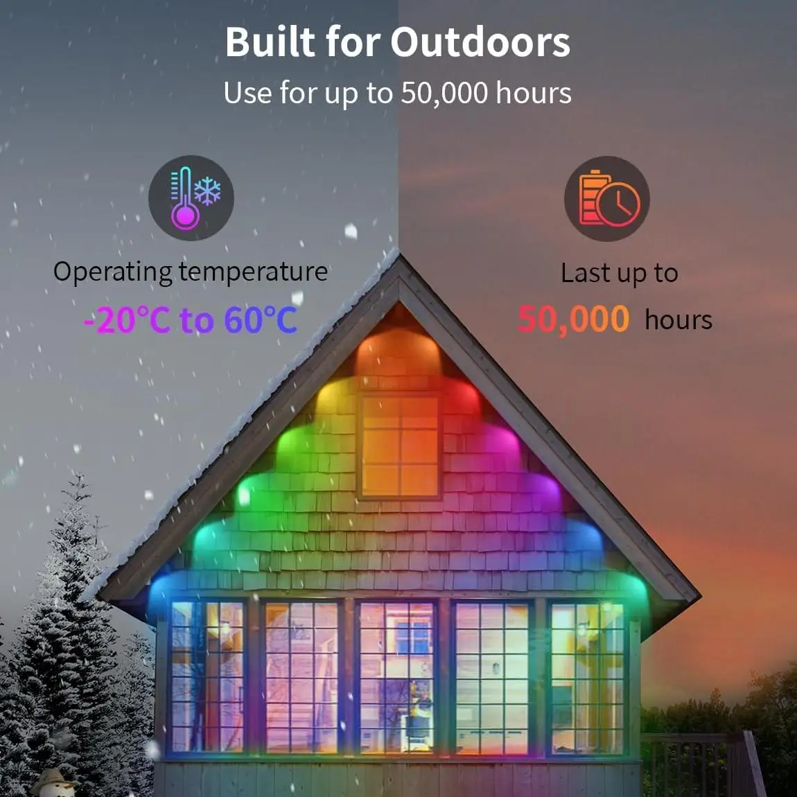 Outdoor Eaves Light String Hot Sale Christmas RGBIC LED Ip67 Waterproof Holiday Garden Point Lights Wifi App Controlled