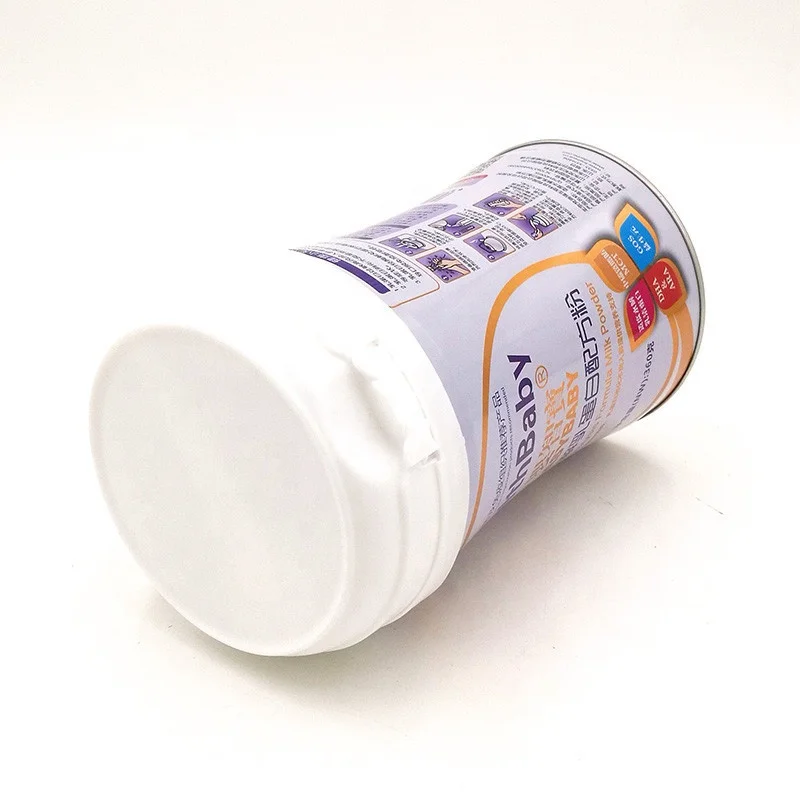 360G special shape milk powder food packaging tin metal container box with plastic lid