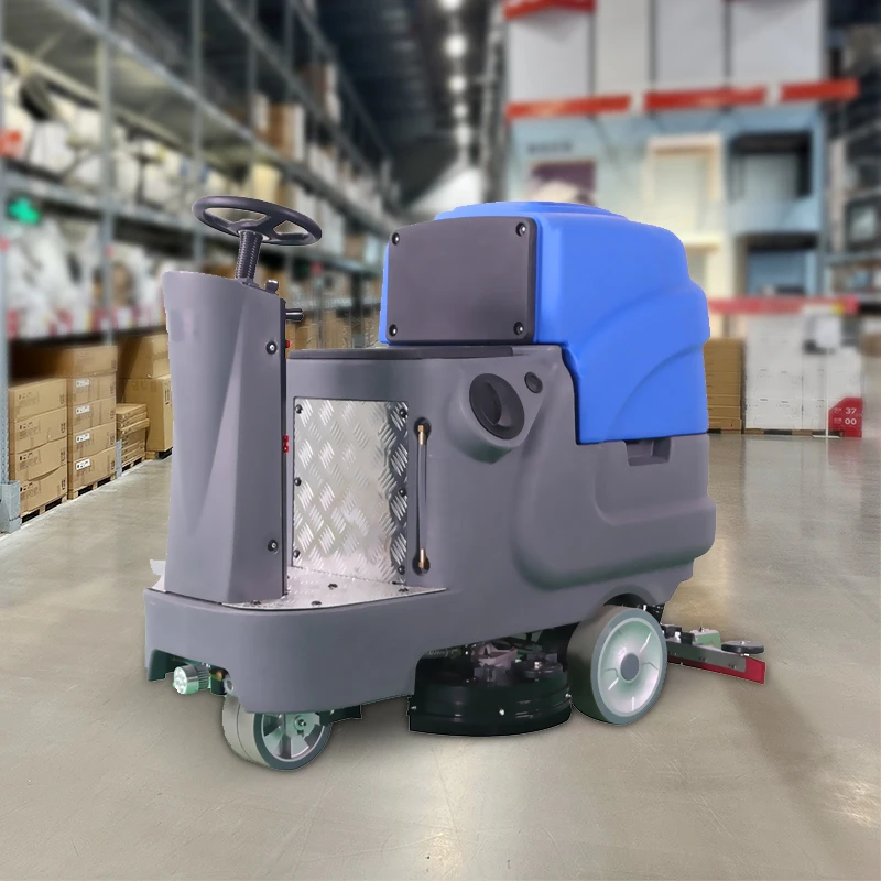 Single Brush Ride On Floor Scrubber Warehouse Floor Scrubber Marble Floor Scrubber 550w traction motor power