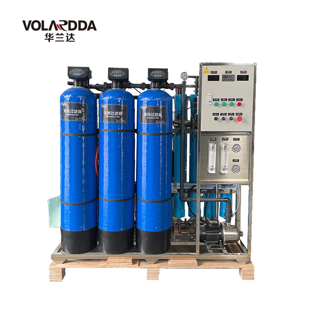 1000LPH FRP 4040 Membrane Auto Cleaning Reverse Osmosis Water Purification System Water Treatment Plant With Salt Tank