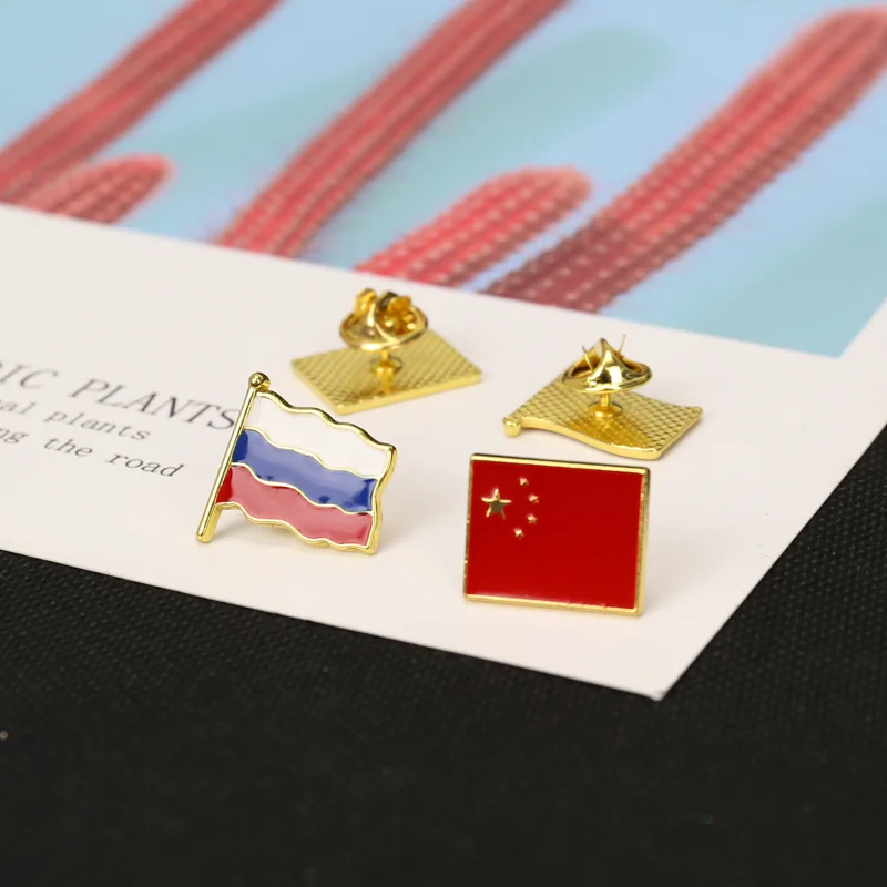 Custom Country Flags Printed Enamel Pin Metal Lapel Pins For Clothes