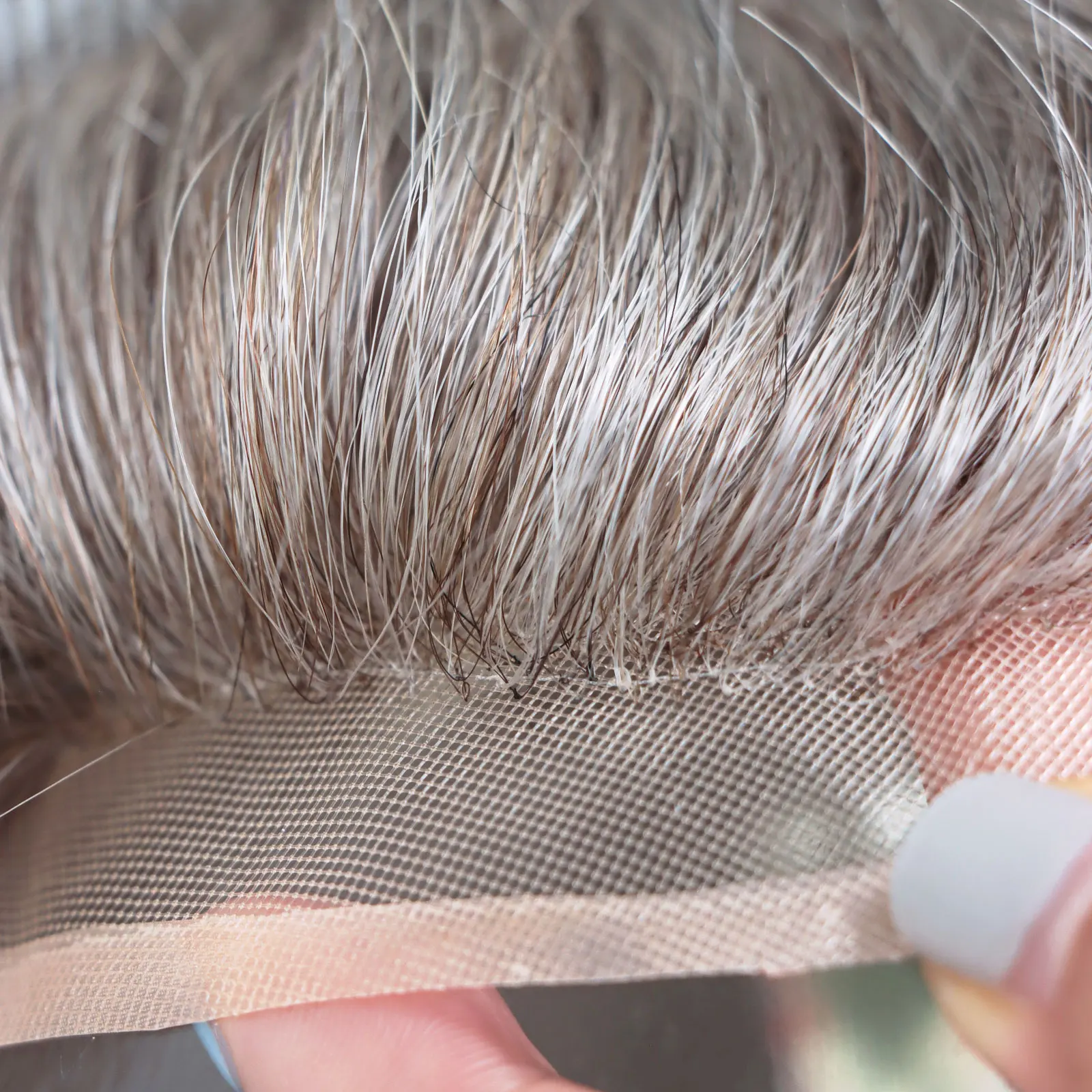 8x10inch Toupee for Men 12inch Long Remy Virgin Human Hair Wigs Mono Around Pu Base Hairpiece #7 Brown+60% Gray Hair Men Toupee