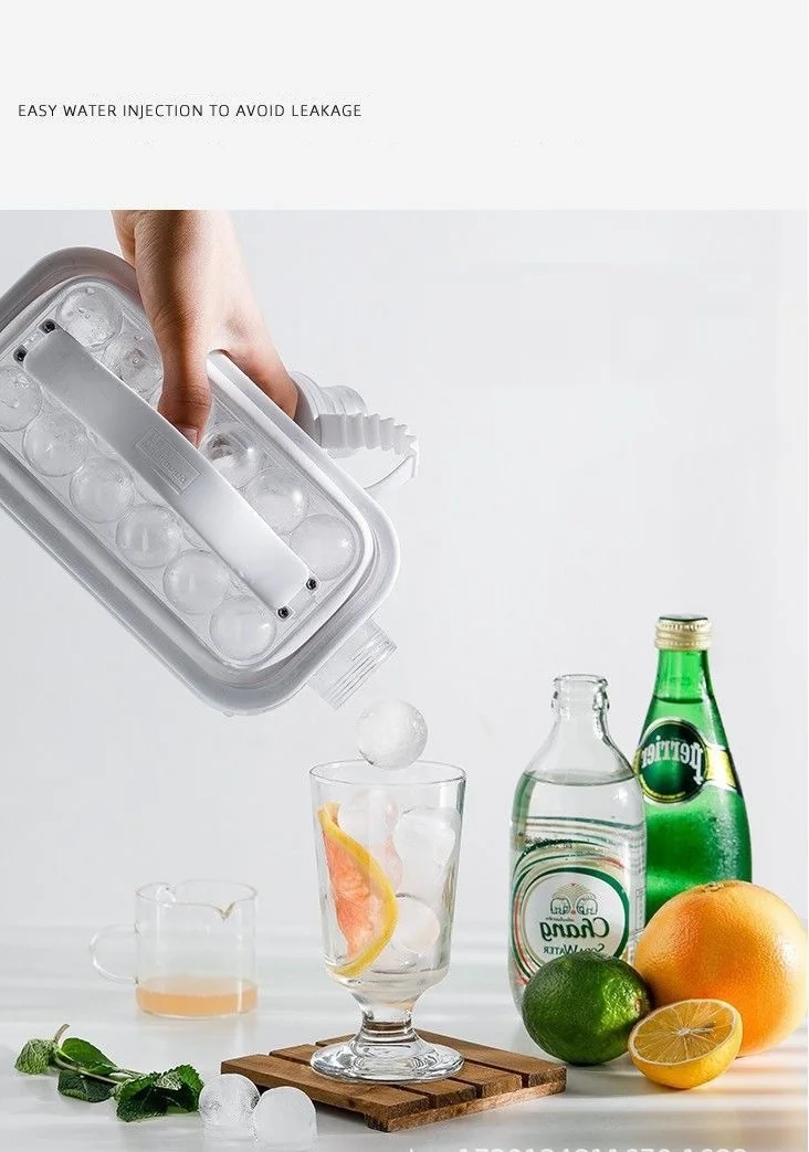 2-in-1 Portable Foldable Grid Ice Cube Tray 12 Grids Ice Ball Bottle Maker Kettle Ice Cube Mold Home Food Coffee Whiskey Hockey