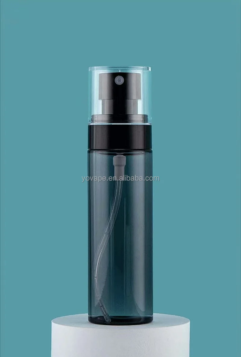 Custom 50ml 60ml 80 ml 100 ml 120ml fine mist clear pet plastic double wall spray lotion toner bottle with black pump