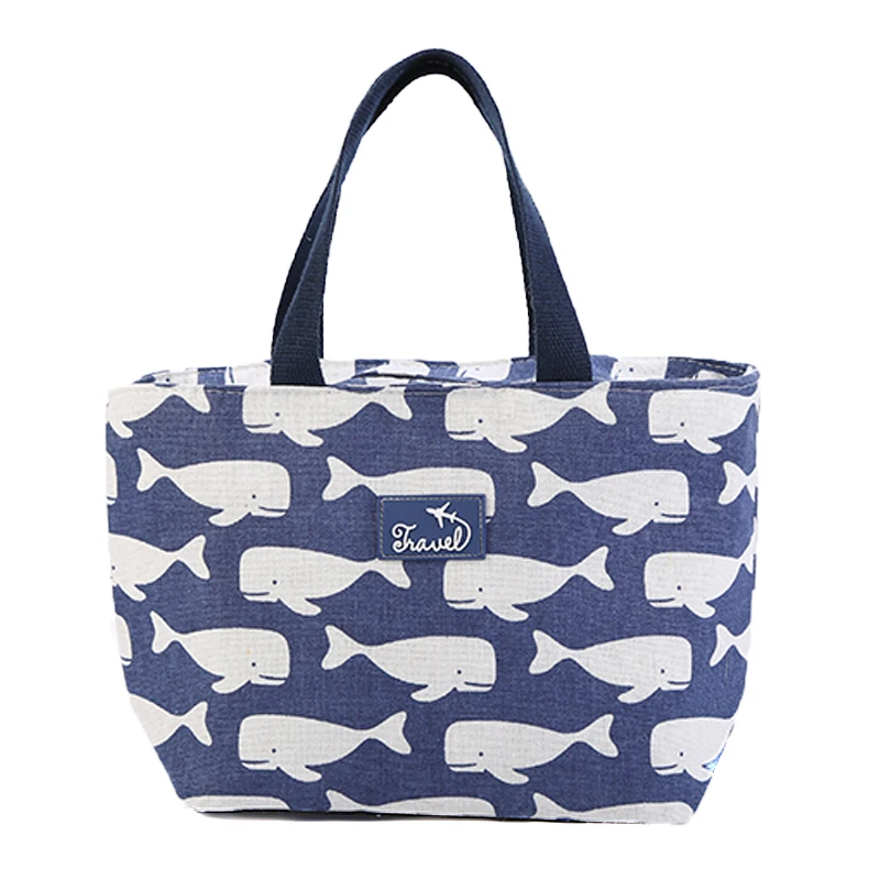 chrysanthemum pattern hand tote outdoor picnic tote handbag girls kids thermal cooler bag insulated lunch bag