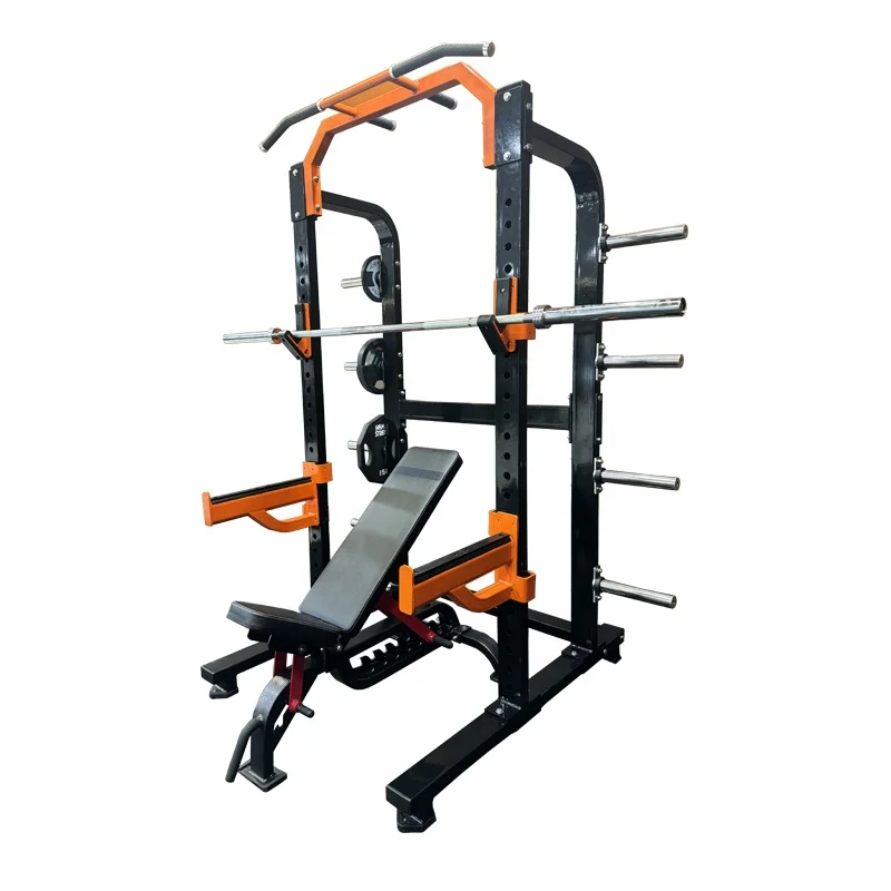 Multi Function Station Smith Gym Machine With Weight Stack Black Full Smith Machine Powertec Gym All In One Exercise Equipment