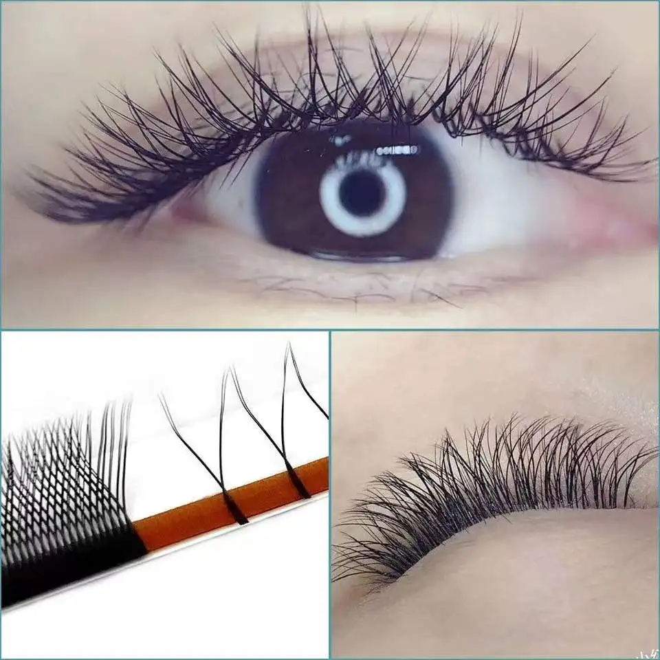 Factory Price Yy Shape Cashmere Individual Lash Extensions  W V  Premium Matt Dark Black Soft Russian Grafting YY Lashes