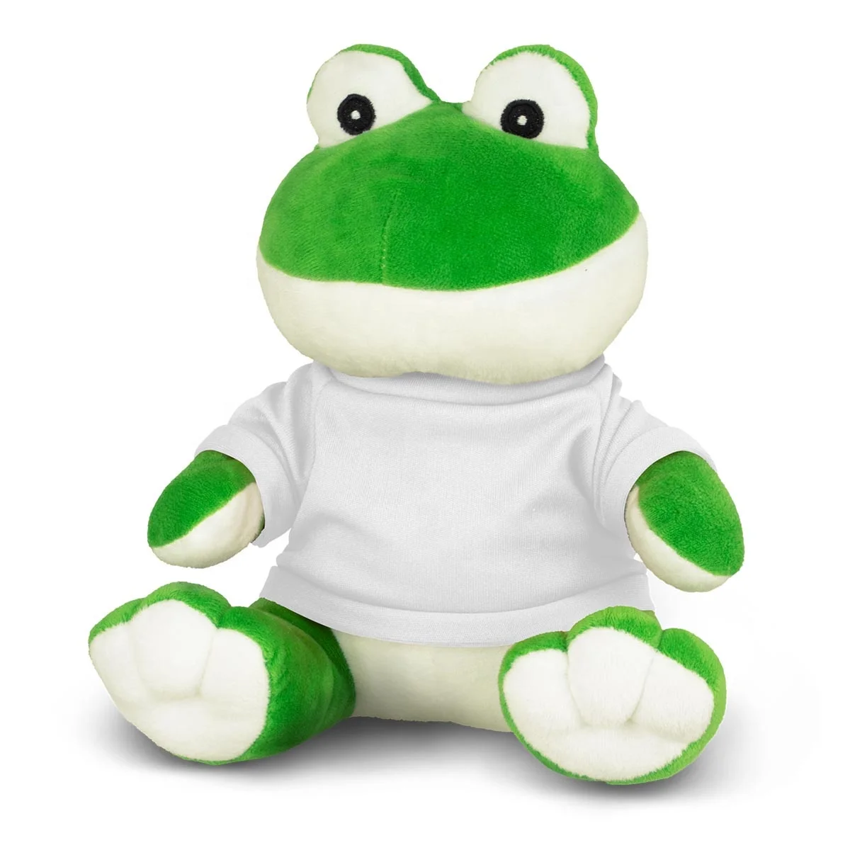 Custom t-shirt plush toys with your logo frog plushes doll promotion soft stuffed animals toutou frog plush toys