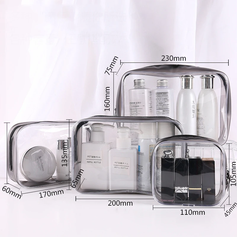 OEM Makeup Pouches PVC Clear Pouch Toilet Bag Transparent Custom Promotional Gift Women Zipper Bag