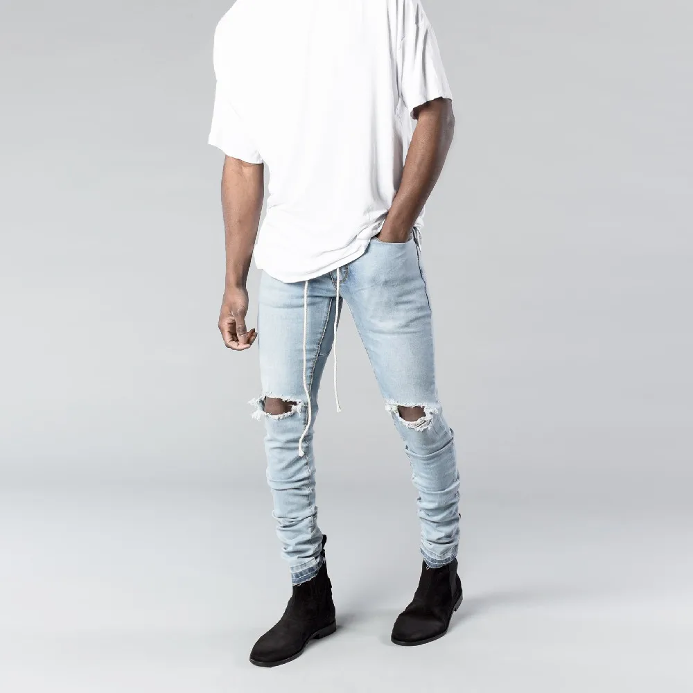 Новые дизайнерские модные мужские джинсы итальянские винтажные рваные джинсовые брюки в стиле ретро уличная одежда эластичные облегающие хип-хоп
