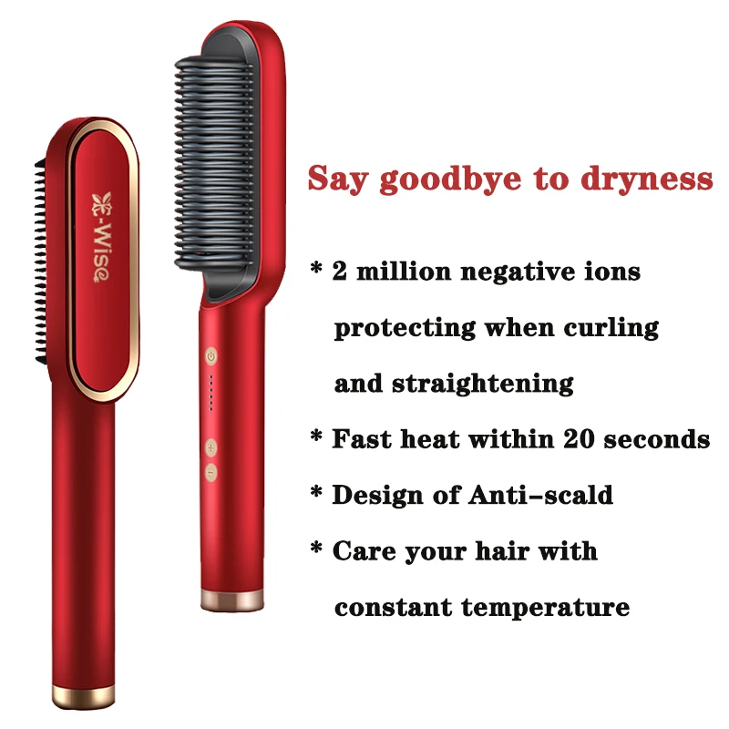 New Private Label Electric Hot Comb Hair Brush Fer a Lisser Hot Air Pick Hair Dryer Stijltang Fast Hair Straightener