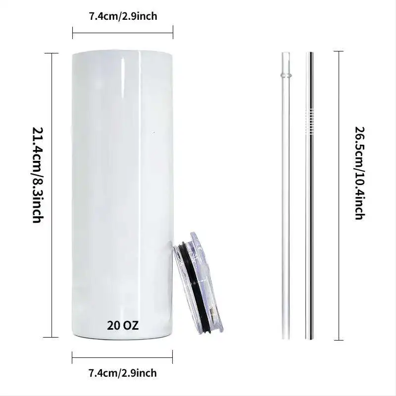20oz Double Wall Sublimation Stainless Blanks Mugs Steel Tumblers With And Rubber Bottom