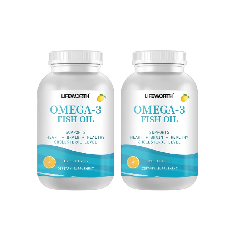Lifeworth Formulation Omega 3 6 9 Capsules Vitamins A D3 Complex Fish Oil Softgel with Garlic Oil