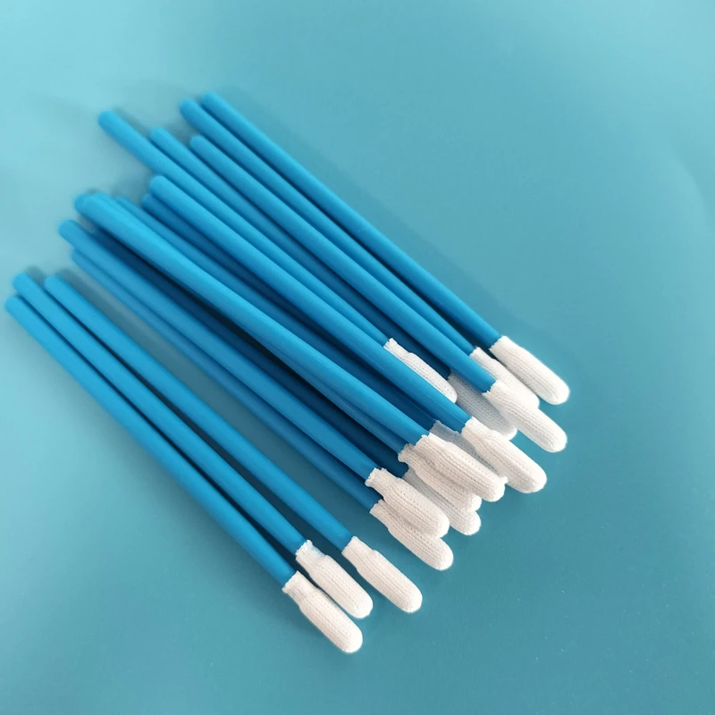 7cm Green Stick Small Dacron Stick Factory Cleaning ESD Polyester Swab for Cleanroom
