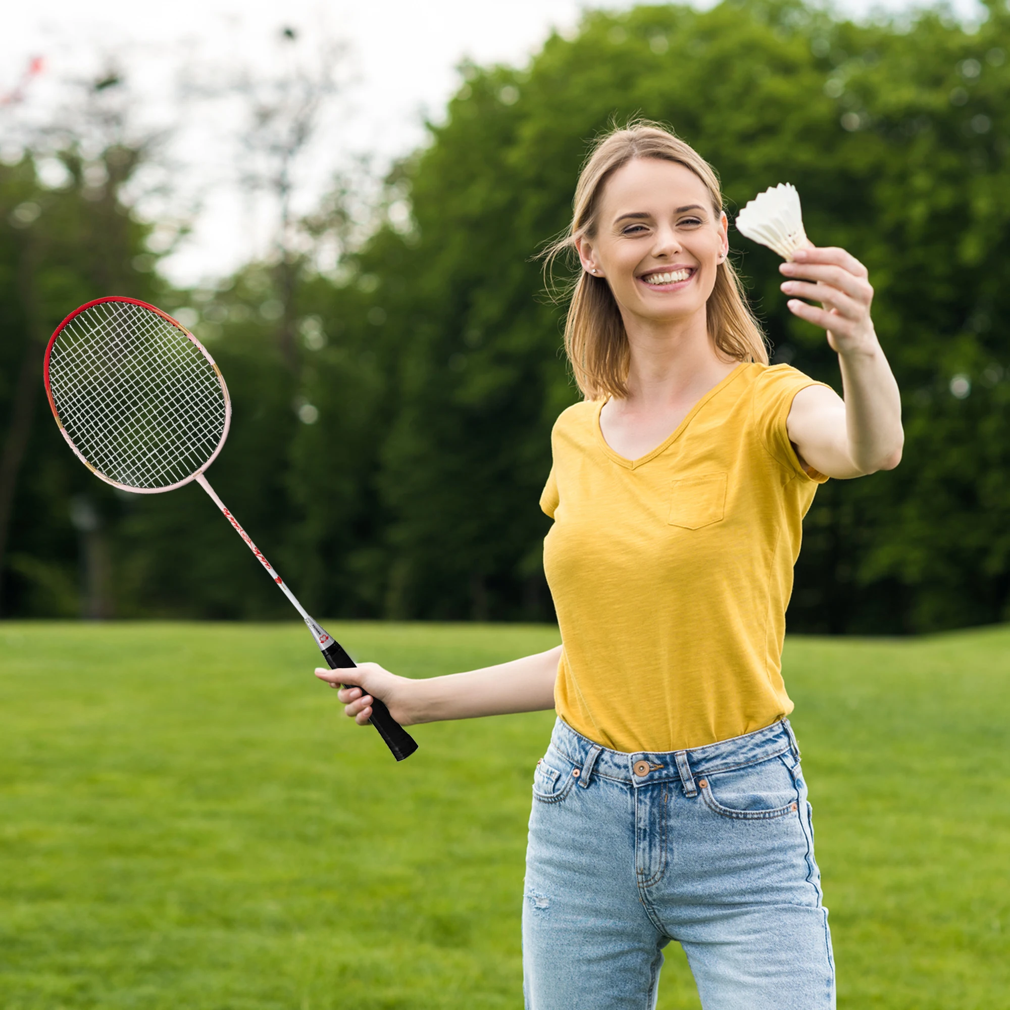 Stock product strong carbon fiber badminton racket manufacturer for wholesale