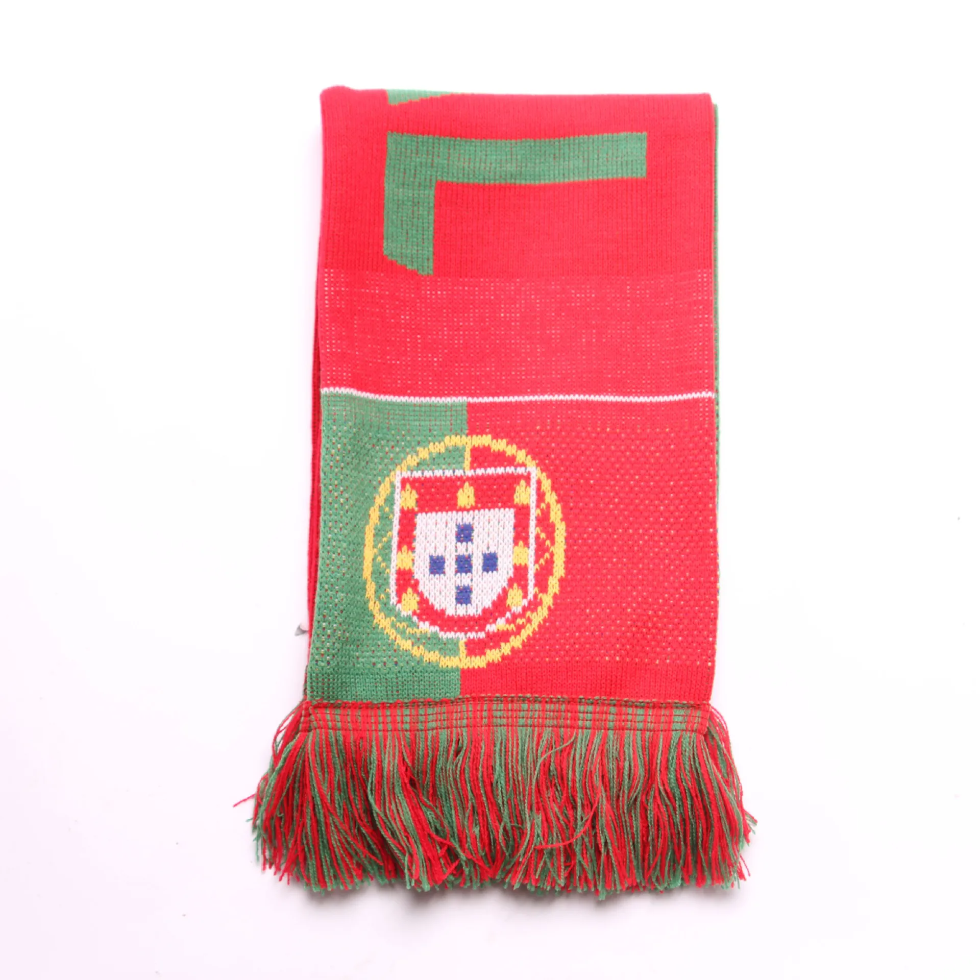 Wholesale Custom Slogan Jacquard Knitted Scarf  Club Fan Scarf Football Scarf with Tassel