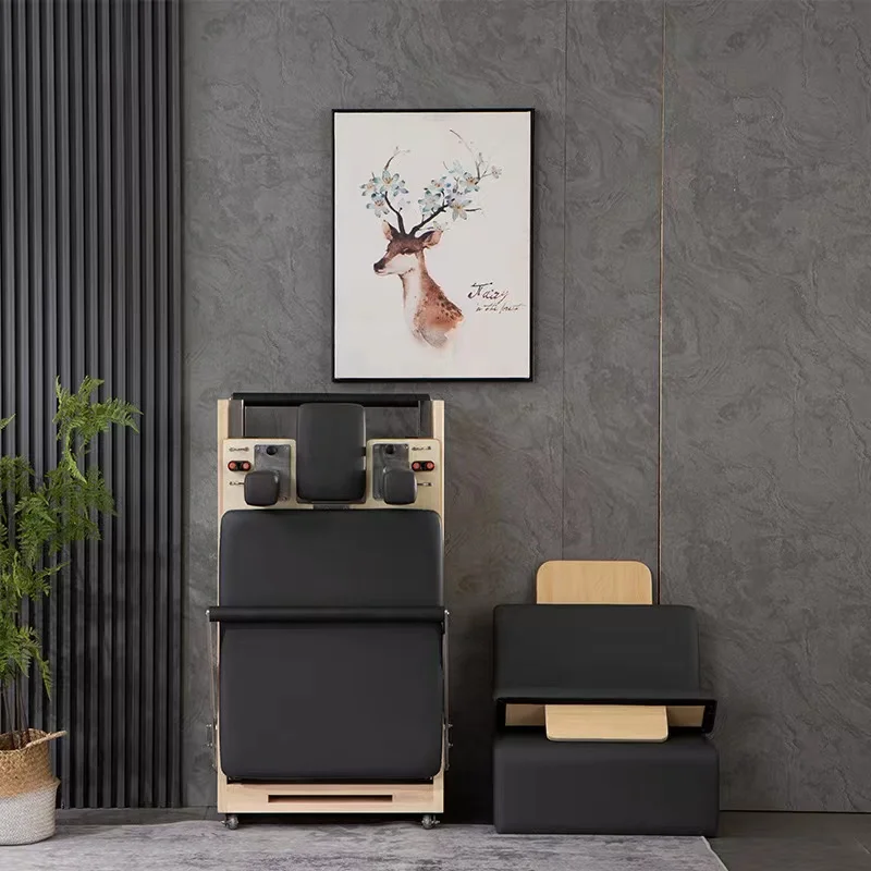 Folding Pilates Reformer Maple Wood Home Exercise Yoga Equipment Training Folding Bed Gym Yoga Studio Pilates Reformer