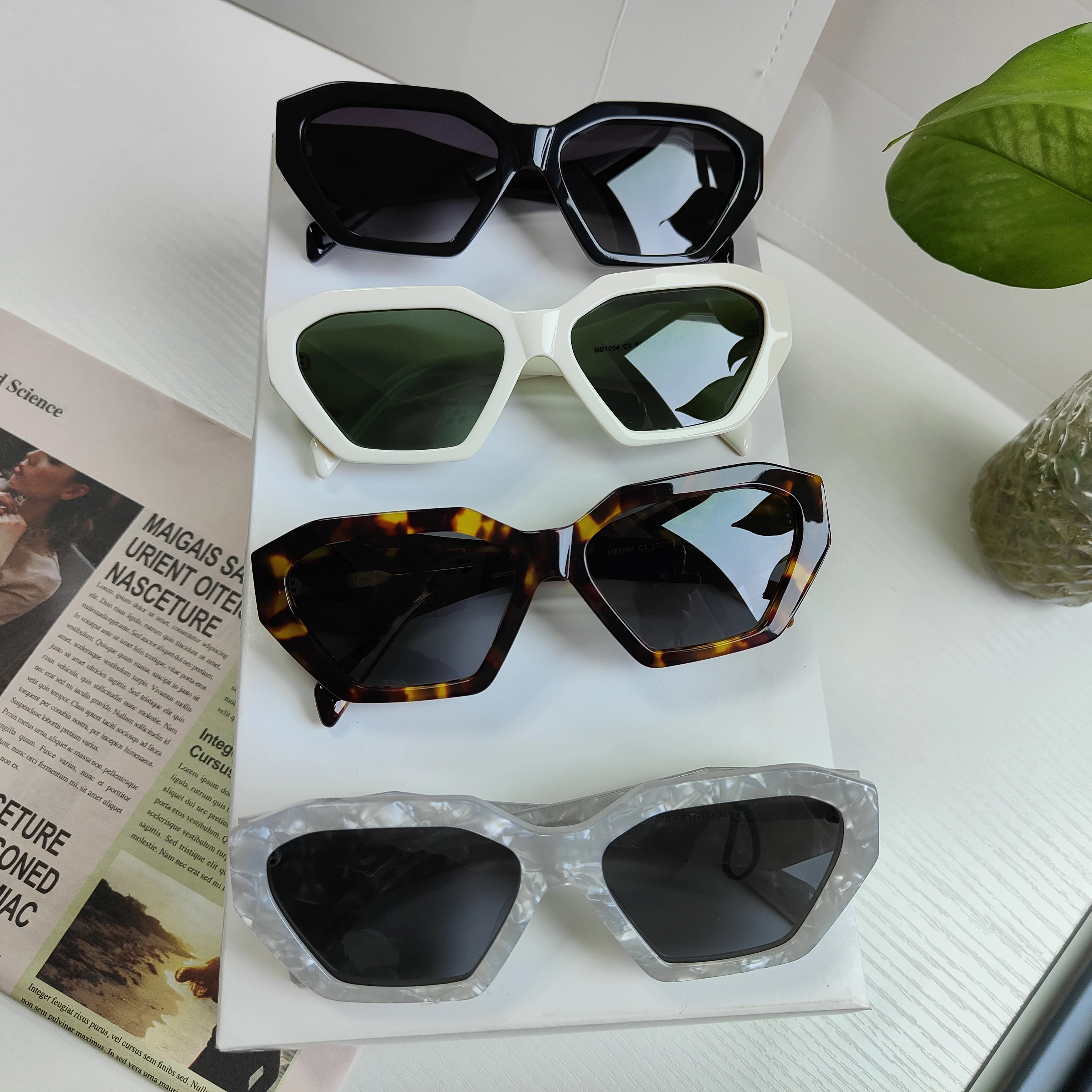 lentes de sol polarized oem grey lens classic women mens designer triangle cateye retro vintage acetate sunglasses