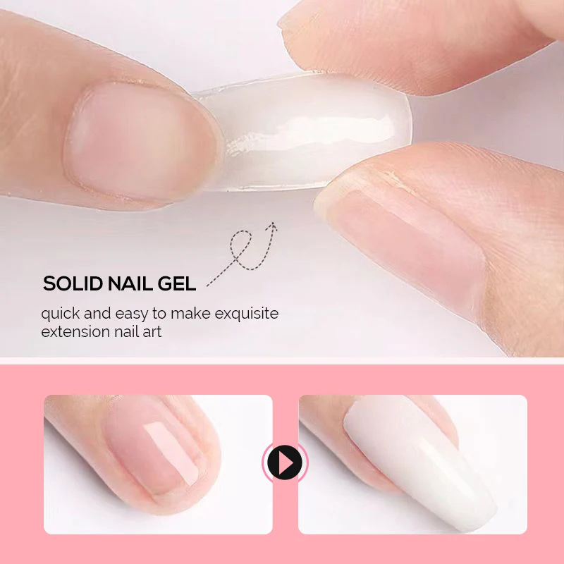 OEM Friendly 15ml Extension Nail Gel Jelly Pink White Clear Hard Gel Extension UV Gel For Nails Finger French Nail Art DIY