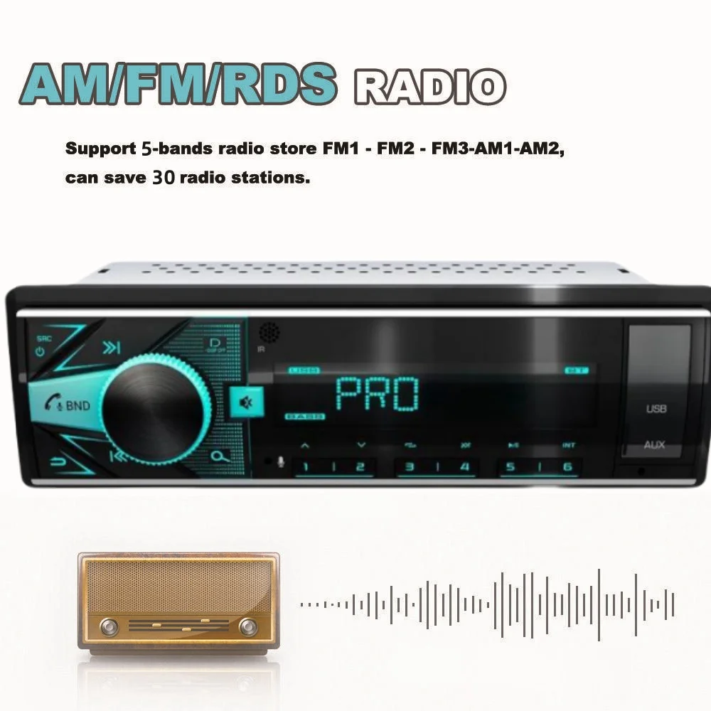 Car Radio Single DIN Car Stereo Audio MP3 Player Car Stereo 1 DIN with Bluetooth Hands free / FM/ Dual USB/ TF/ AUX/ EQ