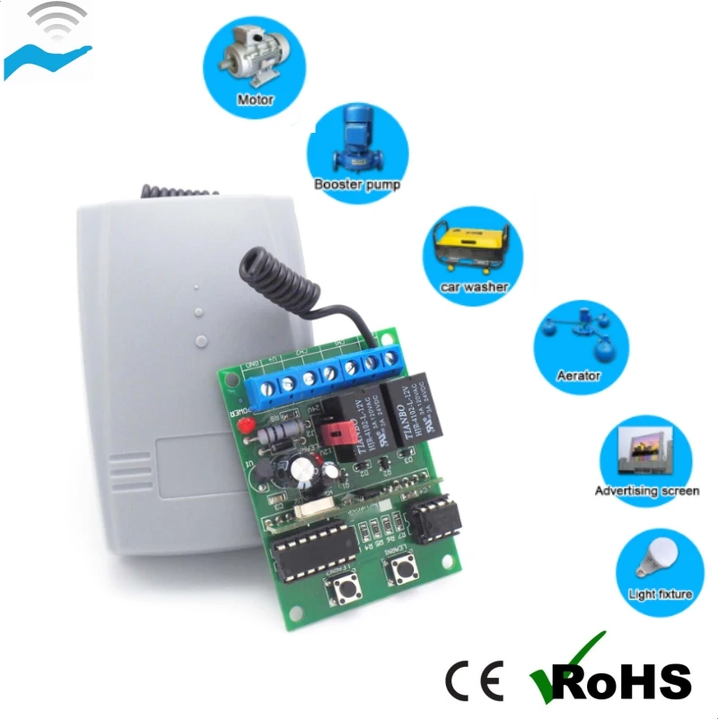 12/24v AC/DC universal receiver 433mhz 50pcs storage with 400codes