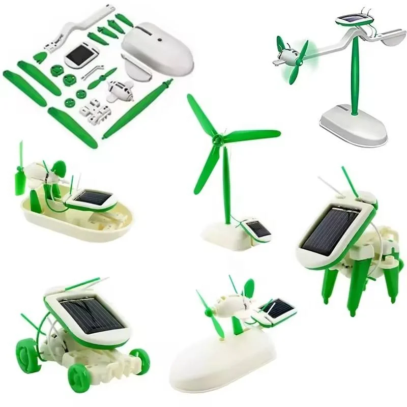 Kids STEM Teaching Solar Powered Assemble Model Stem Toys 6 in 1 Educational Science DIY Assemble Solar Model Toys Set