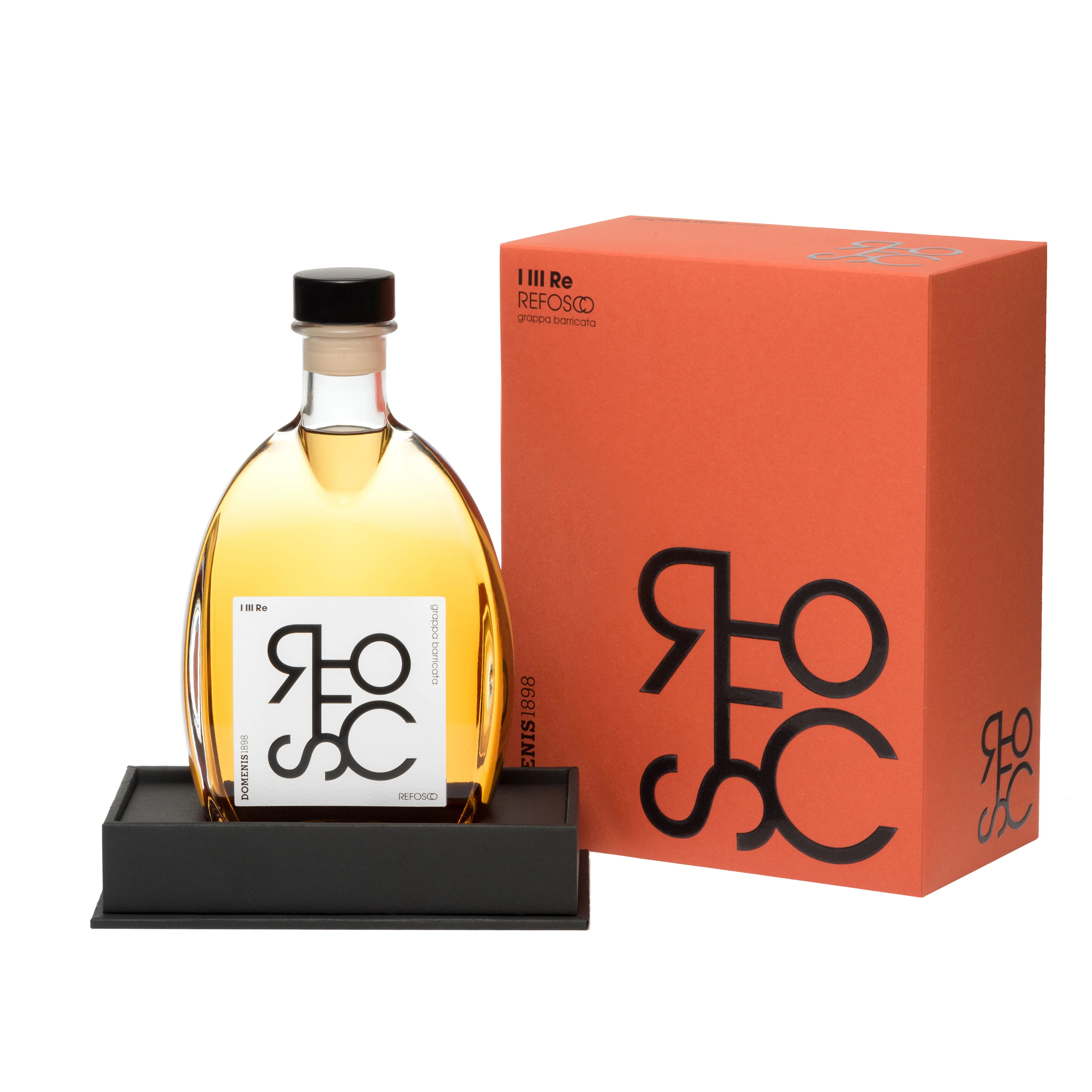 First Rate Awarded Italian Barrique Aged Grappa I III RE Refosco in special box 70cl