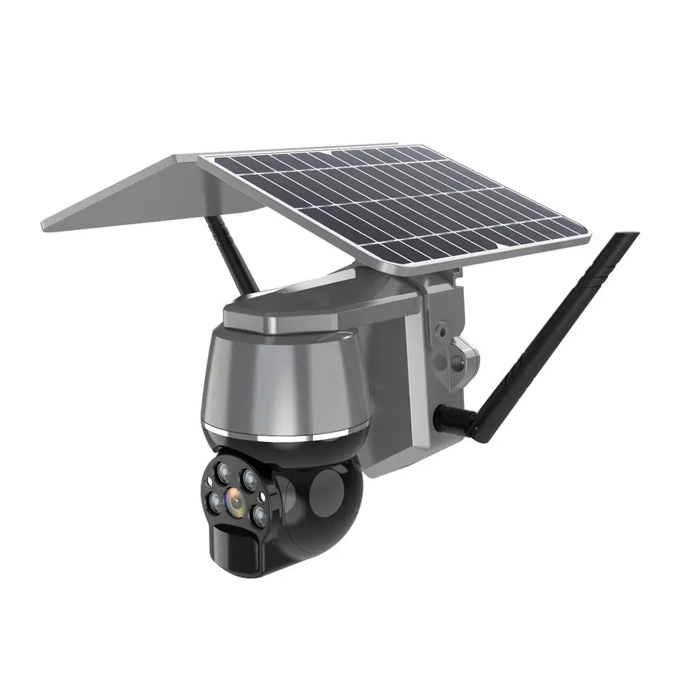 Low Power WiFi Solar Panel Security IP Camera Wireless PTZ Outdoor Night Vision Two Way Audio Surveillance Camera