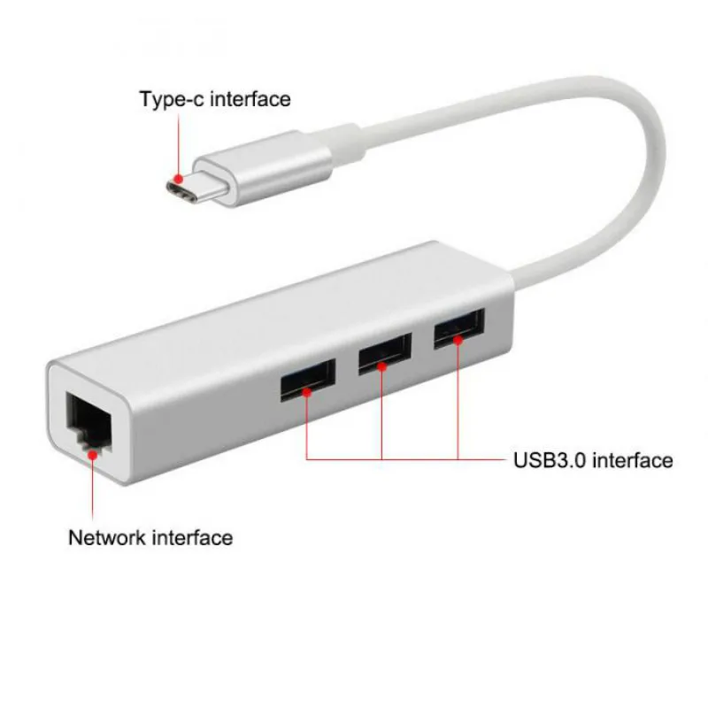 type-c to 100M network card converter usb hub with usb hub c to rj45 network port hub