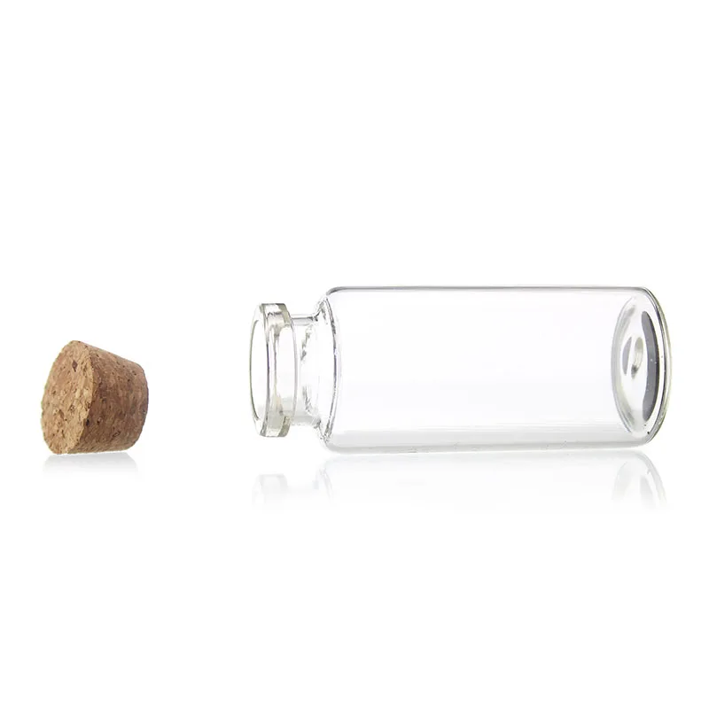 15ml 20ml 25ml 30ml 45ml Clear Glass Cork Bottle DIY Handcraft Round Glass Vials Wooden Cork