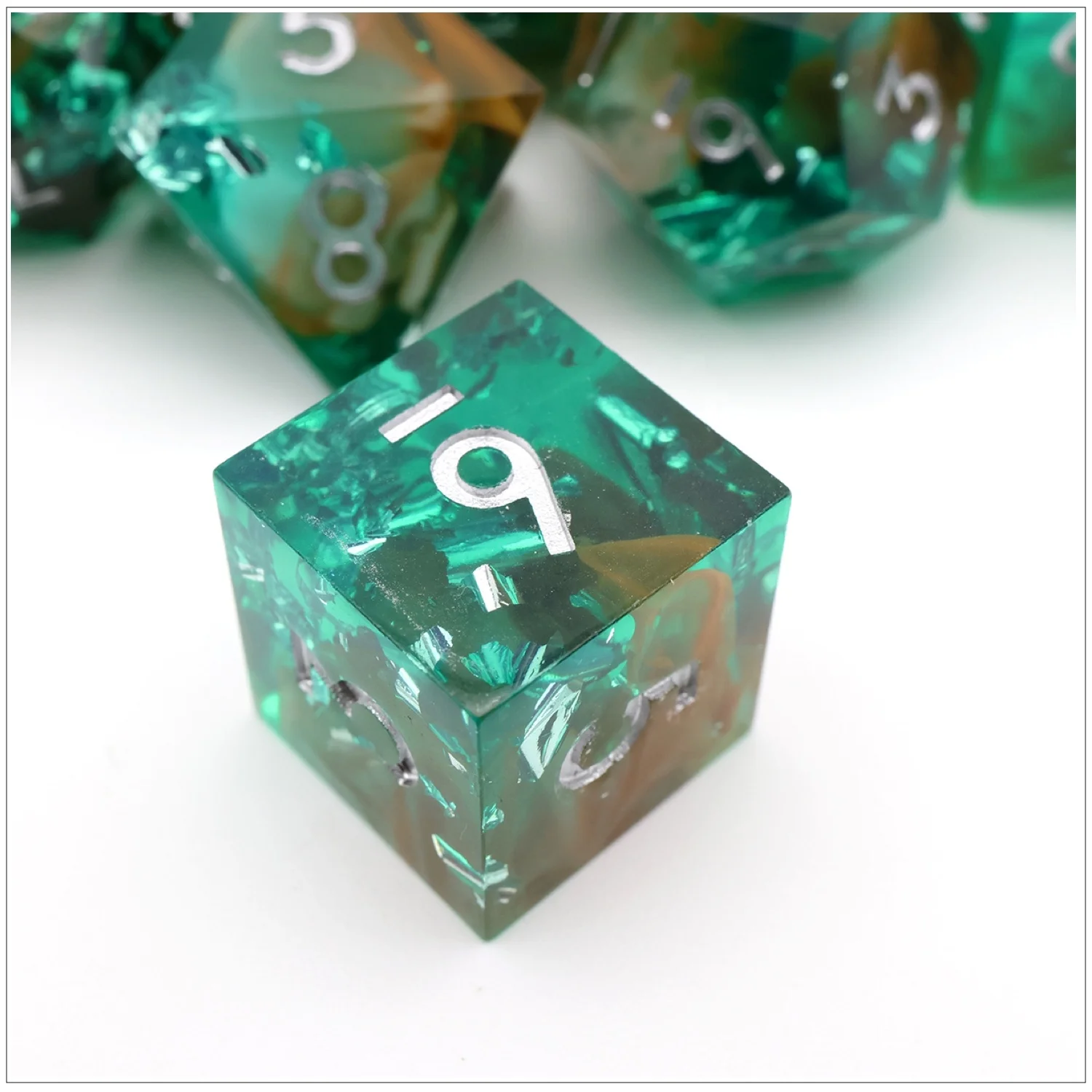 Sharp Edge Handmade Dice Set,Polyhedral Resin Role Playing DND Dice D4 D6 D8 D10 D12 D20 D100 for Tabletop Board Game Pathfinder