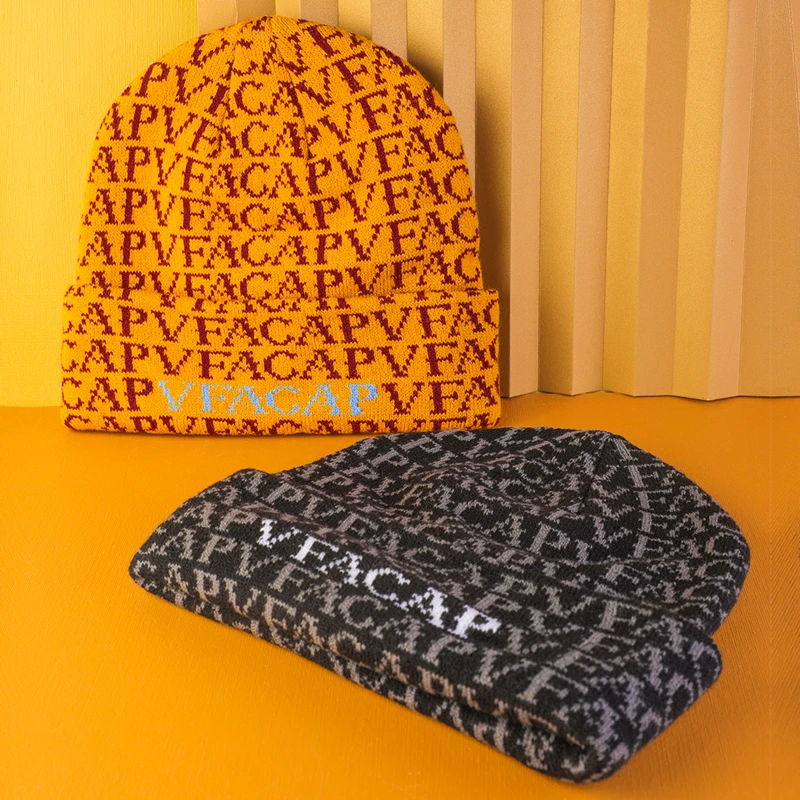custom printing winter knitted cap men women designer logo jacquard baby kids toddler beanie hat wholesale