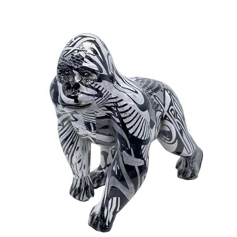 Fiberglass Resin King Kong On the Floor Statue Garden Ornaments Resin Creeping Gorilla Figure Outdoor Garden Ornaments