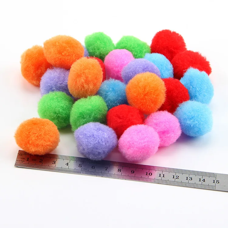 Wholesale Environmentally Friendly Polyester Multiple Specifications Mixed Color Kids Handmade Accessories Pompon