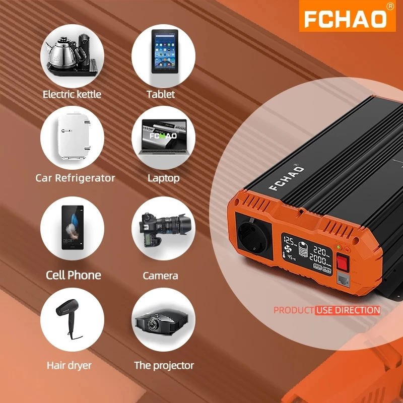 Fchao PSC-1500W-C AC/DC 12V/24V/48V к переменному току 110V 220V 50HZ Чистая Синусоидальная волна домашний литий 1500 Вт инвертирующий