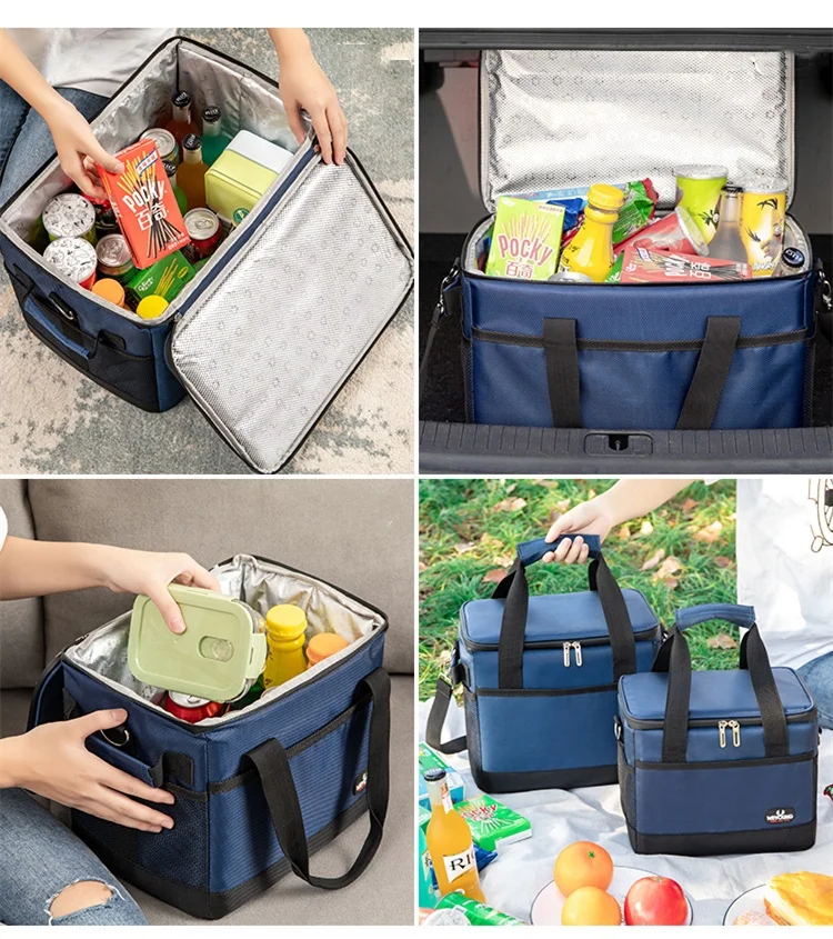 Large Capacity 10L 35L 68L Leakproof Insulated Thermal Food Delivery Cooler Bag Picnic Refrigerator Bag for car using